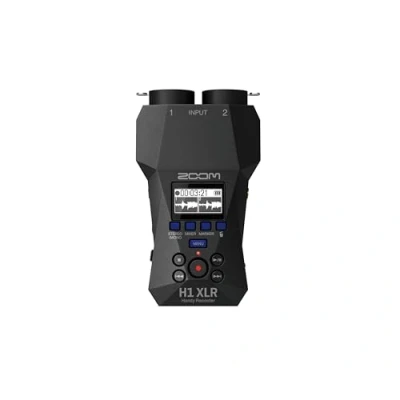 Imagen de Zoom Grabadora práctica XLR H1 con flotador de 32 bits, accesibilidad, 2 entradas combinadas bloqueo XLR/TRS, conector estéreo 3.5 mm, convertidores AD duales, para músicos, podcasters,