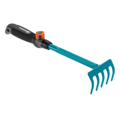 Imagen de GARDENA Combisystem 8925 20 rastrillo pequeño, manual, 5 púas para rastrillar y mullir la tierra del bancal macetas, mango ergonómico, protección anticorrosión, Multicolor, 37.5 x 8.6 7.7 cm