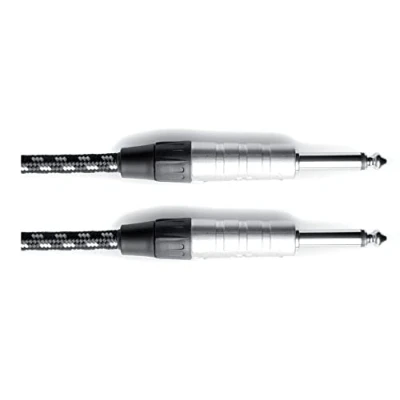 Imagen de GEWA Cable de instrumentos mono Pro Line 6m jack angular, blanco negro 6,3 mm angular mm, 190514