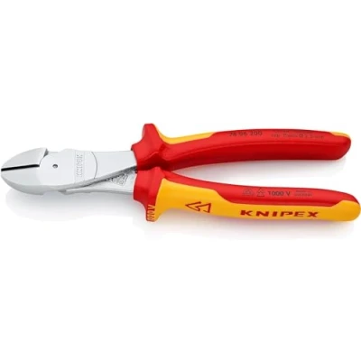 Imagen de Knipex Alicates de corte diagonal fuerza cromado, aislados con fundas multicomponentes, según norma VDE 200 mm 74 06