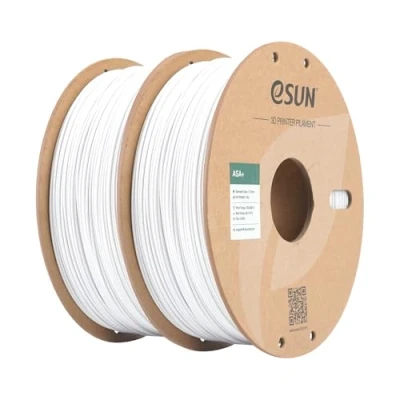 Imagen de eSUN ASA+ Filamento 1.75mm, 3D Resistente a la Intemperie, 1KG por Carrete, 2 Carretes para Impresoras 3D,Blanco Frío+Blanco Frío