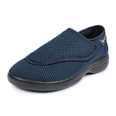 Imagen de Aerosoft Zapato de rehabilitación Stretch 17 Mujer Hombre Ancho G H Cierre Velcro Antideslizante (Azul, Sistema Tallas Calzado EU, Adulto, Mujer, Números, Mediano, 38)