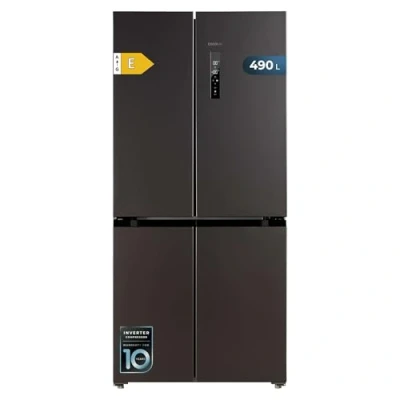 Imagen de Frigorífico americano Cecotec Bolero CoolMarket 4D 490 Dark E, No Frost, 183 cm, l, Inverter Plus, Inoxidable anti huellas,