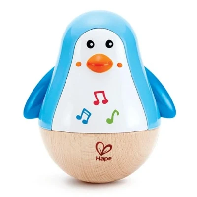 Imagen de Hape Penguin Musical Wobbler , Colourful Wobbling Melody Roly Poly Toy for Kids 6 Months+