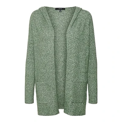 Imagen de VERO MODA Chaqueta de Punto para Mujer VMDOFFY LS Open Hood Cardigan GA Noos, Riffle Green/Detail: Black Melange, XL