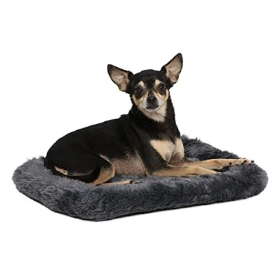 Imagen de MidWest Homes for Pets modelo 40218 GY cama para perros con cabezal, longitud de 45,72 cm, y gatos cómodo adecuado razas toy, color gris