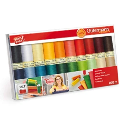 Imagen de Gutermann 734610 1 Juego de Hilos para Coser (100 m x carretes 20 Unidades), Brights populares