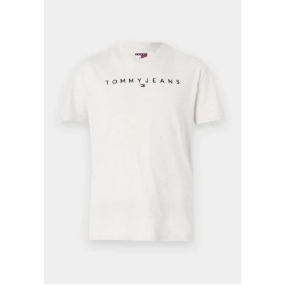 Imagen de Tommy Jeans Linear LOGO TEE Camiseta estampada, Hombre, Talla: 46, Oat marl