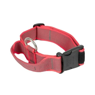 Imagen de Collar Color &amp; Gray con la manija, cerradura de seguridad y el remiendo intercambiables, 40 mm (38 53 cm), Rojo Gris