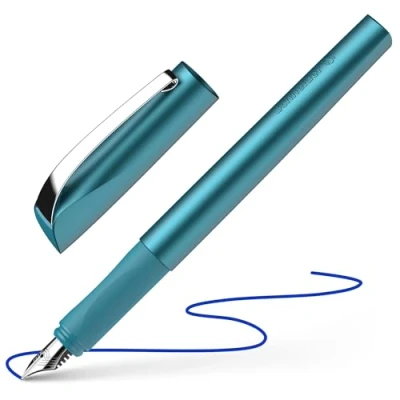 Imagen de Schneider Ceod Shiny 168657 Pluma estilográfica para diestros y zurdos, plumín M, incluye cartucho de tinta azul real