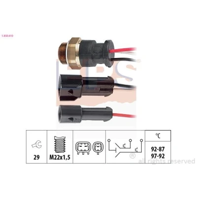 Imagen de EPS 1.850.610 Interruptor de temperatura, ventilador del radiador M22x1,5 Made in Italy OE Equivalent FIAT: Tipo Hatchback, LANCIA: Dedra Berlina