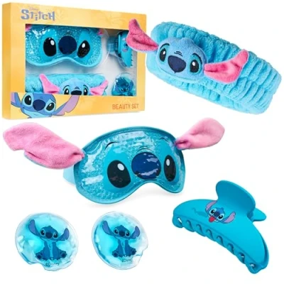 Imagen de Disney Stitch Set de Accesorios Belleza con Mascarilla Refrescante para Ojos (Azul)
