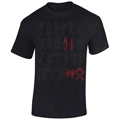 Imagen de Camiseta: Rúnicas Odin Mjolnir Martillo Thor Vikingo T Shirt hombre s y mujer es Noruega Norway Wotan Norseman Valhalla Hammer Mjölnir Pagan Metal Regalo Viking Vikinga Rune (3XL)
