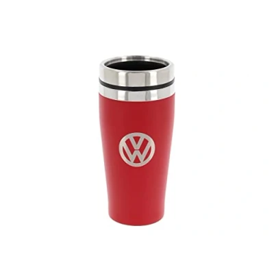 Imagen de BRISA VW Collection Volkswagen Vaso térmico de Acero Inoxidable Aislado con diseño del Logotipo (450 ml/Rojo)