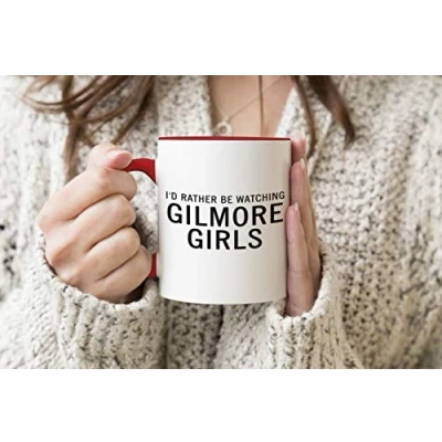 Imagen de Id Rather Be Watching Gilmore Girls Red Handle Mug Coffee Tea 312ml Cup