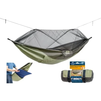 Imagen de AMAZONAS Hamaca Ultra Ligera Moskito Traveller Thermo Ultraligera con mosquitera. Incluye Compartimento para una colchoneta Soporta hasta 200 kg; Medidas: 2,75m x 1,40m