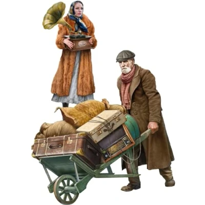 Imagen de MiniArt 1:35 Refugiados, familia Chandlers, color moldeado