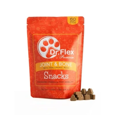 Imagen de Dr. Flex Tabletas para Articulaciones Perros 60 Snacks con Glucosamina, Condroitina, MSM, Colágeno, Ácido Hialurónico, Aceite de Salmón y Vitaminas C E Huesos