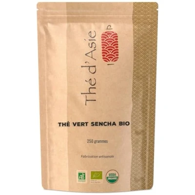 Imagen de Té verde Bio Sencha japonés Agricultura ecológica certificada Thé d&#039;Asie de KHLA (250g)