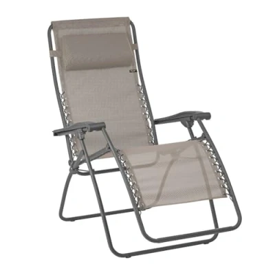 Imagen de LAFUMA MOBILIER Tumbona Relax, Plegable y Ajustable, Sistema de Cordones, RSXA, Texplast, Color: Castaño, LFM2045 9147