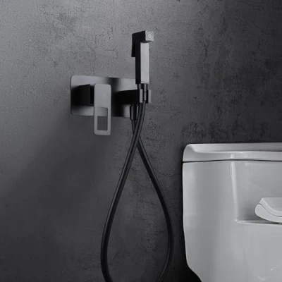 Imagen de IMEX Grifo Bidet para WC Empotrado Negro Ducha Water con Agua Fria y Caliente Higiénica Inodoro Rociador Griferia Sustituto de Serie Suecia