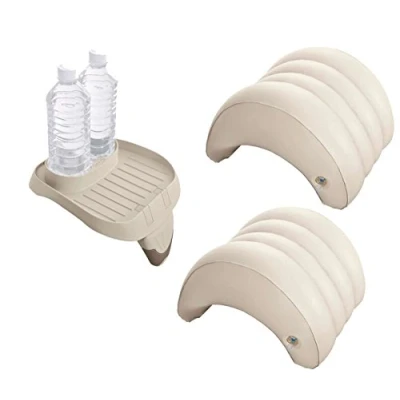 Imagen de harren24 Juego de Accesorios 3 Piezas para Piscinas hidromasaje Intex PureSpa (1 Bandeja 28500, 2 reposacabezas 28501)