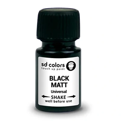 Imagen de SD COLORS Pintura de retoque universal negro 15 ML para reparación chips piedra arañazos coche moto bicicletas llantas aleación
