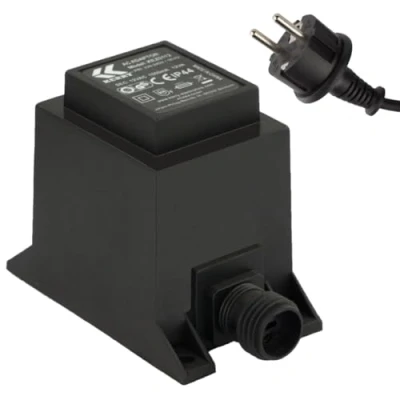 Imagen de Fuente de alimentación 12 W IP44, transformador LED, 230 V a V, cable 2 pines, enchufe adaptador alimentación,