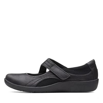 Imagen de Clarks Sillian Bella, Zapatos Planos Mary Jane Mujer, Black Synthetic, 41 EU Ancho