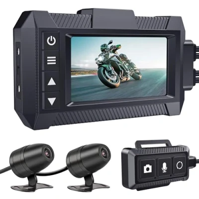 Imagen de IXROAD Dashcam Moto, Camara Moto Grabadora Delantera y Trasera 1080P Dash CAM con GPS, WiFi, EIS, HDR, Pantalla 3 Pulgadas, Mando Cable, Vigilancia 24 Horas, Máximo 256 GB