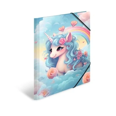 Imagen de HERMA Juego de 3 carpetas A3 Happy Unicornio, unidades, cartón con diseño guardería, goma, solapas interiores e impresión interior para niños, niñas y niños