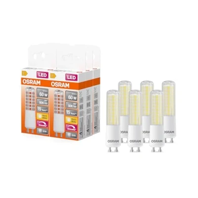 Imagen de OSRAM LED Superstar Special T SLIM, lámpara especial delgada regulable, base GU10, blanco cálido (2700K), reemplazo para convencional de 60W, paquete 6