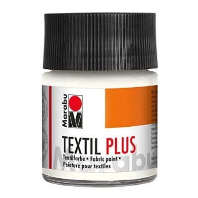 Imagen de Marabu Textil Plus Pintura para Tela, Color Blanco, 50 ml (Paquete de 1),