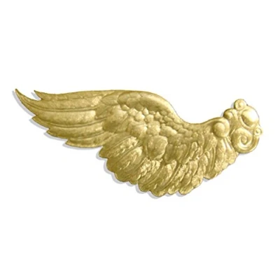Imagen de Kunze A068716011 Alas de ángel, 18,5 x 7 cm, 4 Unidades, Papel en Relieve, Color Dorado