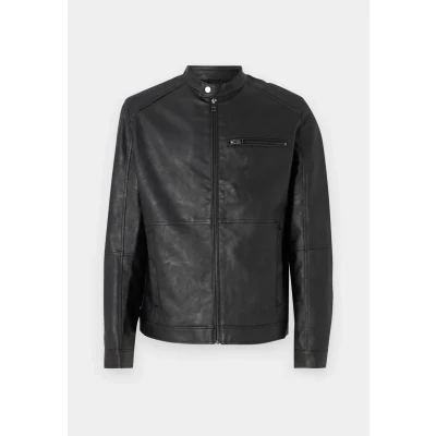 Imagen de Jack &amp; Jones Jjedylan Biker Jacket Chaqueta de cuero sintético, Hombre, Talla: Small, Schwarz