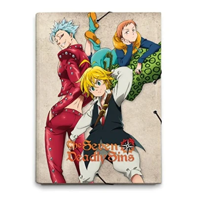Imagen de Grupo Erik Carpeta solapas Premium The Seven Deadly Sins clasificadora escolar/Carpeta portafolios cartón gomas A4 Vuelta al cole material escolar