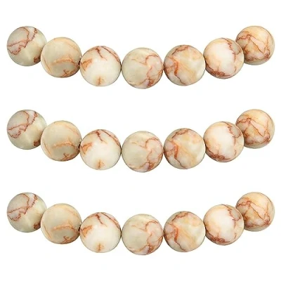 Imagen de MJDCB 6mm 60 piezas Cuentas de Piedra Sangre Redondas Sueltas Piedras Semipreciosas Naturales para Hacer Joyas Pulseras Collares