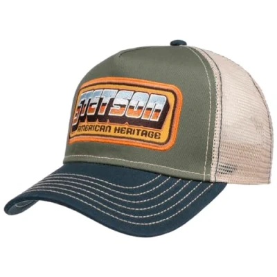 Imagen de Stetson Gorra Trucker American Heritage Patch Hombre de Malla béisbol Snapback Cap Snapback, con Visera Otoño Primavera Invierno Verano Verano/Invierno Talla única Verde Oliva