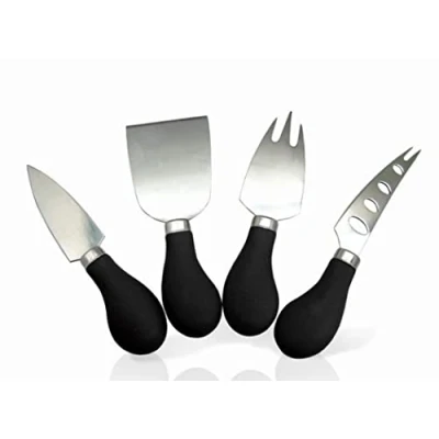 Imagen de NERTHUS Set Cuchillos para Queso, Acero Inoxidable, Negro, 17.8 x 16.6 3.1 cm