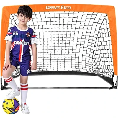 Imagen de Dimples Excel Portería De Fútbol Red para Jardín Al Aire Libre Entrenamiento Amantes del (4&#039;x3&#039; Naranja)