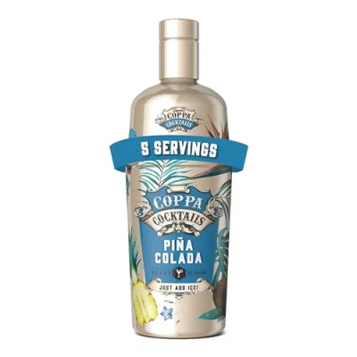 Imagen de COPPA COCKTAILS Piña Colada 700 ml, Cóctel Popular y Delicioso, con Ron Blanco, Vodka, Crema de Leche, Coco Zumo Piña, Sabor Dulce, Color Blanco Opaco, 10% Vol. Alcohol
