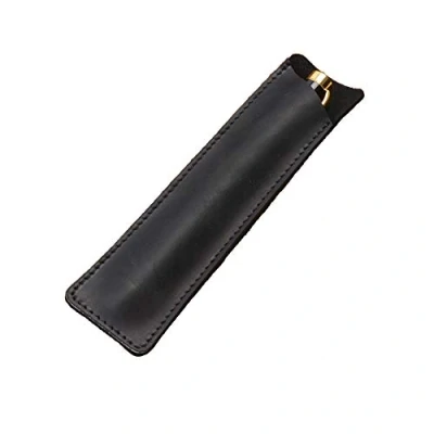 Imagen de Daimay Cuero de caballo loco Sostenedor la caja pluma Fuente hecha a mano funda protectora para Bolígrafo, Stylus Touch Pen Negro