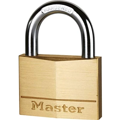 Imagen de Master Lock 120EURD Candado Pequeño de Ancho con Cuerpo Latón Macizo, Dorado, 3.4 x 2 1 cm