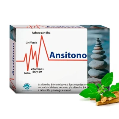 Imagen de Espadiet Ansitono ashawandha, griffonia, G.A.B.A y vitaminas B6 B9 Contribuye al Funcionamiento Normal del Sistema Nervioso Favorece el Equilibrio Mental 30 Cápsulas de 506 mg