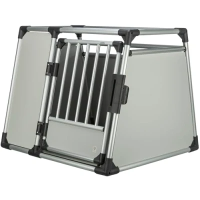 Imagen de Trixie Caja de Transporte Aluminio, 94 x 75 88 cm, Color Plateado y Gris Claro