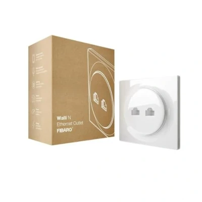 Imagen de FIBARO Walli N FGWEEU 021 Ethernet Outlet/Network Socket Flush Mounted 2x RJ45 Cat.6 10 Gigabit