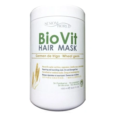 Imagen de Mascarilla capilar BIOVIT Germen de trigo nutritiva cabellos secos sin parabenos ni siliconas 1000ml sesioMWorld®
