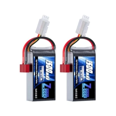 Imagen de Zeee 2S Lipo Batería RC 7,4V 60C 1500 mAh con Conector en T para Aviones teledirigidos, Mando a Distancia (2 pcs)