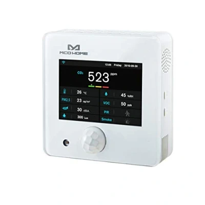 Imagen de MCO Home A8 9 Multi Sensor/Z Wave Plus Temperature Sensor, Humidity, PM2.5, CO2, COV, PIR, Lighting, Noise, Smoke, White