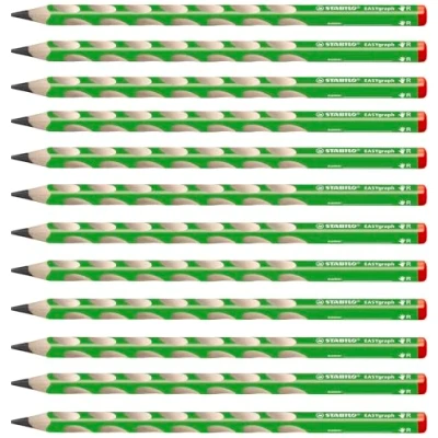 Imagen de Lápiz ergonómico STABILO EASYgraph Caja con 12 unidades Color verde Modelo para diestros